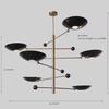 Stilnovo Style Six Matte Black Shade Sputnik Ceiling Pendant Light Fixture Sputnik