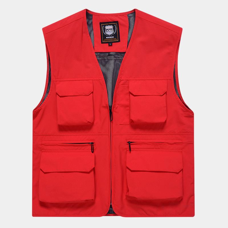 Updated Outdoor Activity Multi-pocket Quick-drying Fishing Vest for Men Thin Mountaineering Photographer Water Repellent Horse Clip Vest Sleeveless