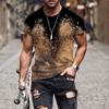 Summer Colorful 3D Digital Printed Short Sleeve Casual Loose Round Neck T-Shirts Men’s