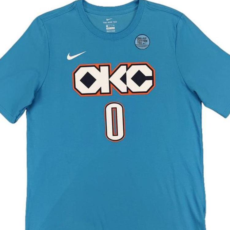 Nike Футболка Dri-Fit Oklahoma City Thunder от NBA, детские топы Russell Westbrook, синяя 9Z2B7BAWZ-THURW