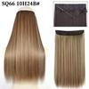 MISS WIG Synthetic Invisible Fish Wire No Clip Wavy Hair Extensions Long Hairpiece Natural Black Brown Blonde for Women Fake Hair Piece