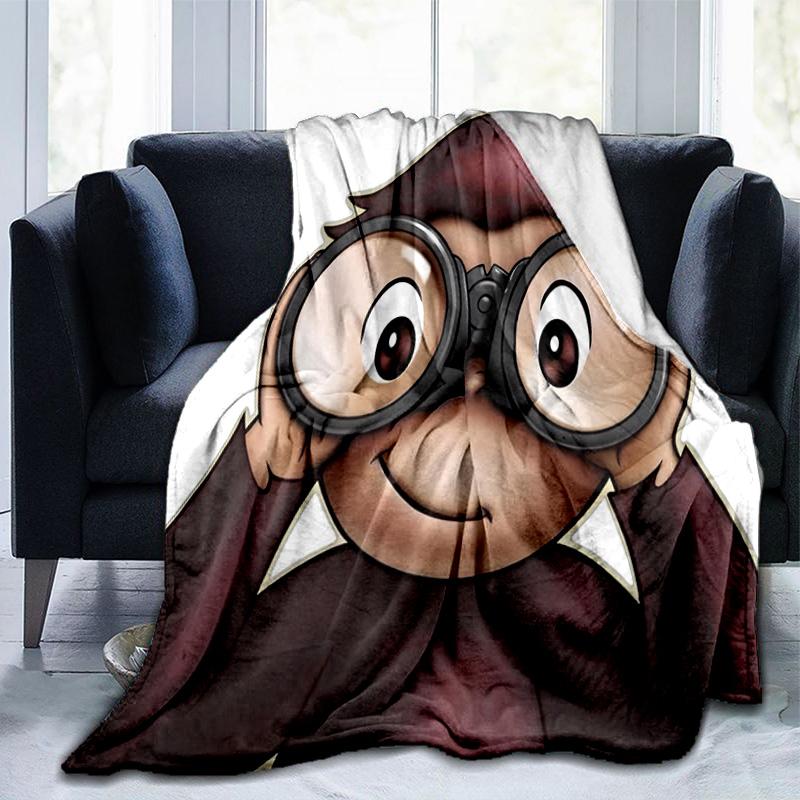 Curious George Flying Kite Blanket Suitable for Sofas, Beds, Offices, And Camping - Perfect Gift for Halloween Christmas