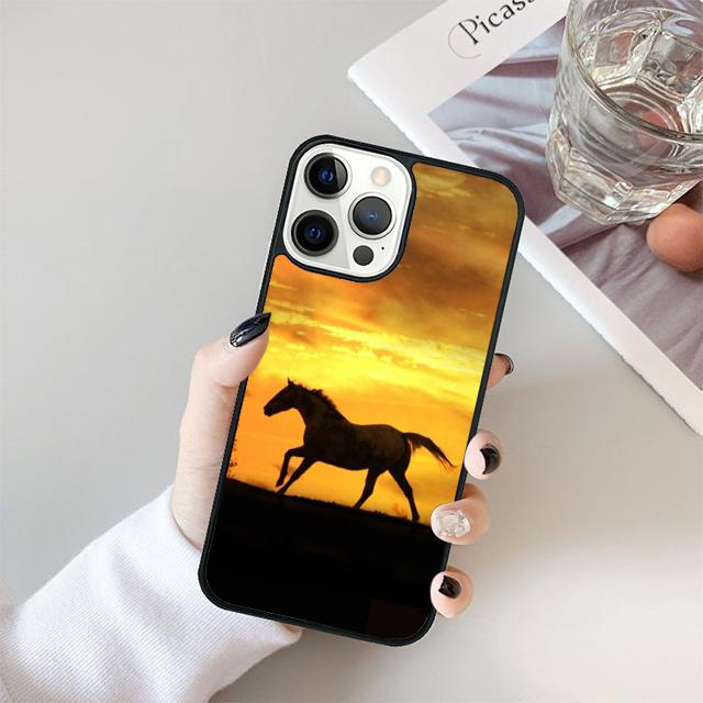 Дикие лошади, бегущие на закате, Чехол для iPhone 17 Air 15 16 14 13 12 Pro Max 11 Pro Max Plus, Чехол для телефона Coque