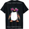 Three Penguin Moon Funny Birds Howling T Shirts Unisex Pure Cotton Humor Streetwear Tee Shirt Short Sleeve Unisex Loose Clothing