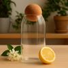 Glass Jar with Cork Ball Lid, Clear 15cm