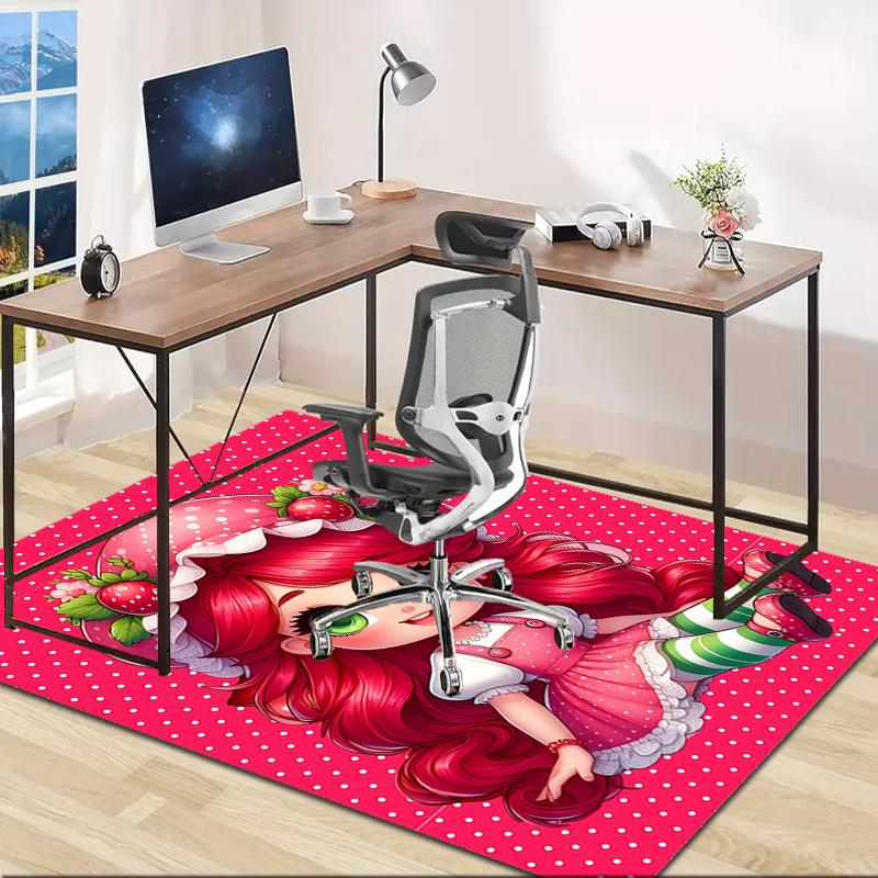 1pc Strawberry Princess6 Design Area Rug - Non-Slip, Soft & Cozy Floor Mat for Living Room, Bedroom, Office - Indoor/Outdoor Decorative Carpet