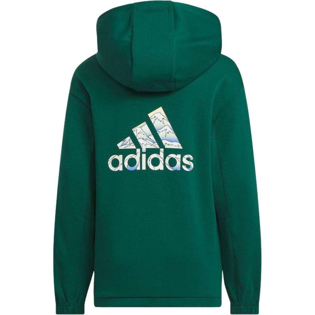 adidas Толстовка CITY ESCAPE FW24 GRAPHIC CREW SWEATER Зеленая Подростковая JC9376