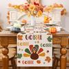 Bonhause Gobble Turkey Thanksgiving Table Runner 13x72 Inch Fall Autumn Maple Leaves Harvest Kitchen Dinning Table Decoration for Indoor Outdoor Home