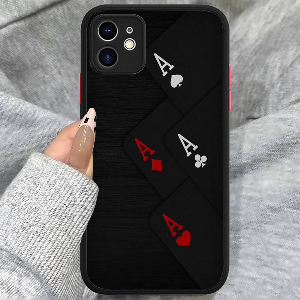 Чехол для телефона с рисунком в виде карт для покера для IPhone 13 12 X XS MAX Pro Max 16 15 11 14 Pro Max Ударопрочный матовый чехол