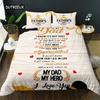 Father's Day Duvet Cover Set Queen Single Double Size Letter To Father Bedding Set Microfiber Father's Day Gift Twin Quilt Cover