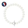 Bracelet - Genuine Semi-Round Freshwater Cultured Pearl 8-9 Mm Natural White - Stick Clasp - Women's Jewelry
