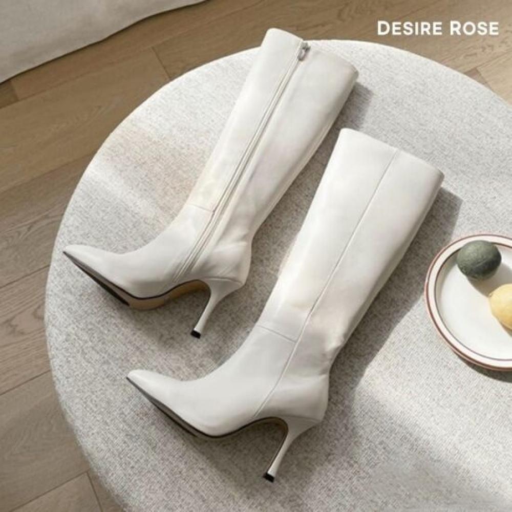 Desire Rose Women Stiletto Long Boots 8.5cm Side Zipper Boot Heel