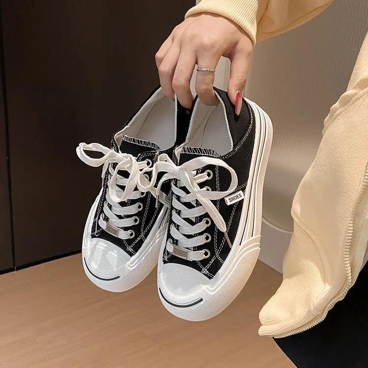 2024 Новые женские туфли из вулканизированной кожи премиум-класса на шнуровке, модные кроссовки на плоской подошве с мягкой подошвой, повседневные кроссовки для женщин Tide Shoes