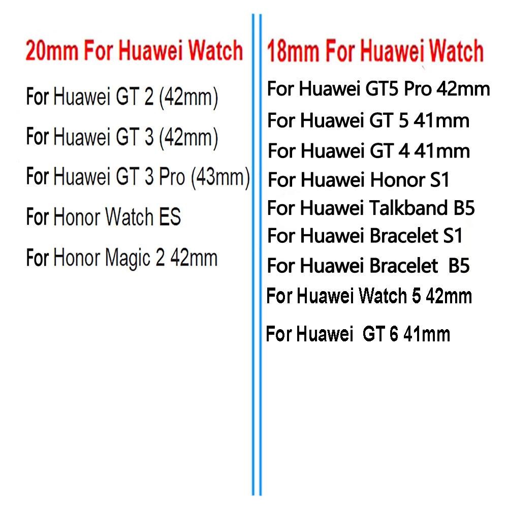Для Huawei Watch GT 6/GT 5/4 41 мм Браслет 18 мм 20 мм Кожаный ремешок для часов Для Huawei Watch GT 2 42 мм GT 3 Pro 43 мм Ремешок для часов