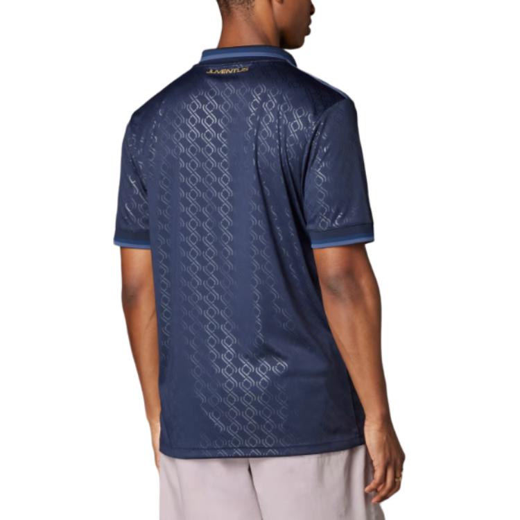 adidas Оригиналы Весна/Лето 24 24/25 Третья футболка Ювентус Серия Повседневная Спортивная Буквы Короткий рукав Футбольная футболка Мужские Топы Легендарные-Чернила IY5244