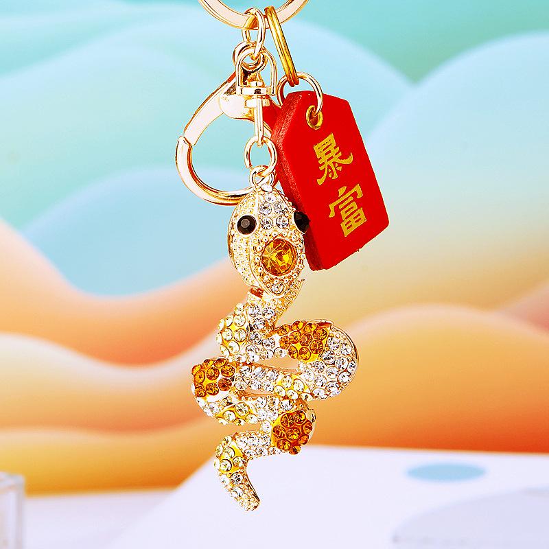 Креативный китайский зодиакальный брелок-подвеска в виде змеи, изысканный мультяшный брелок-змея, украшение для рюкзака, аксессуары, подарки