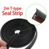 2m Small Slanted T-Type Rubber Seal Strip Self-Adhesive Noise Insulation Waterproof Front Rear Bumper Lip Side Skirt Headlight