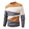 Мужской модный свитер с круглым вырезом и цветовыми блоками, мужской пуловер, базовый свитер