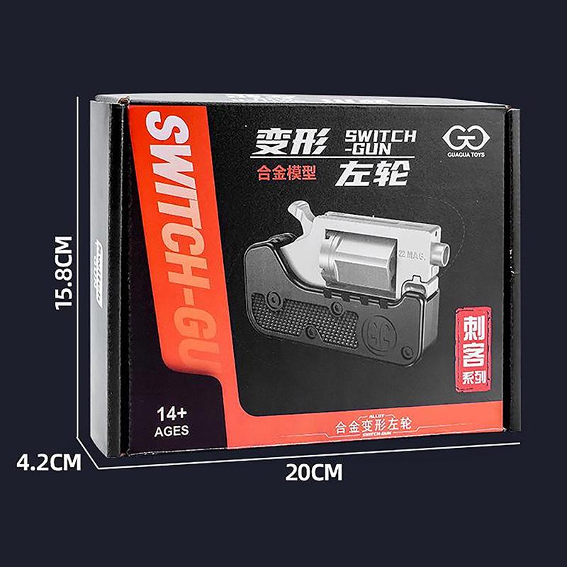 Toy Alloy Foldable Toy Gun Left Wheel Metal Model Gun Switch-Gun Folding Simulation Toy Soft Bullet Gun With Plastic Bullets