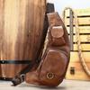 Мужская нагрудная сумка из натуральной кожи Premium Sense Casual Crossbody Bag Top Layer Cowhead Bag Half Moon Chest Bag Men's Bag