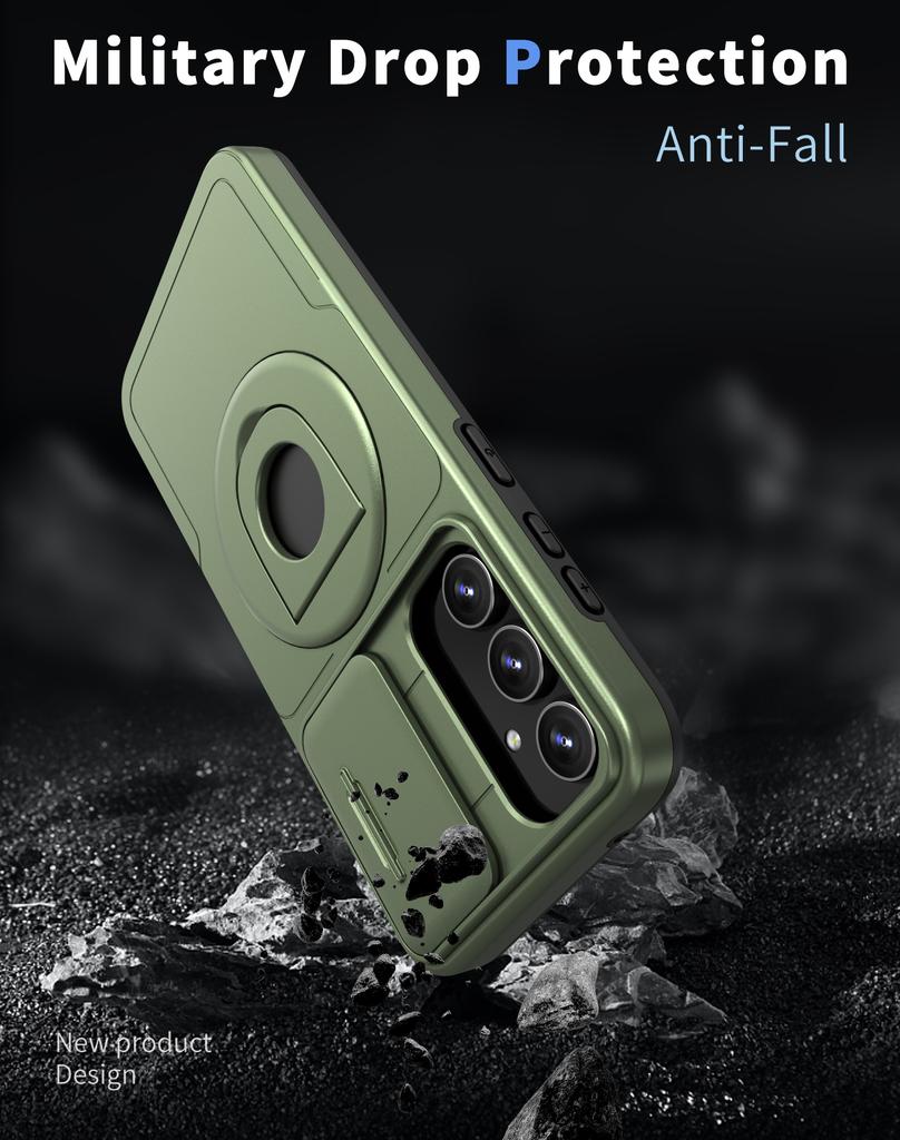 Для Samsung Galaxy S23 FE Чехол PC+TPU+Магнит N52 Защитный чехол для телефона Совместим с MagSafe