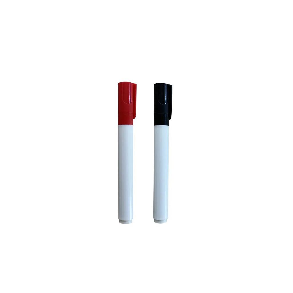 White Writing Board Pen Set of 2 Refillable Pen Black+Red