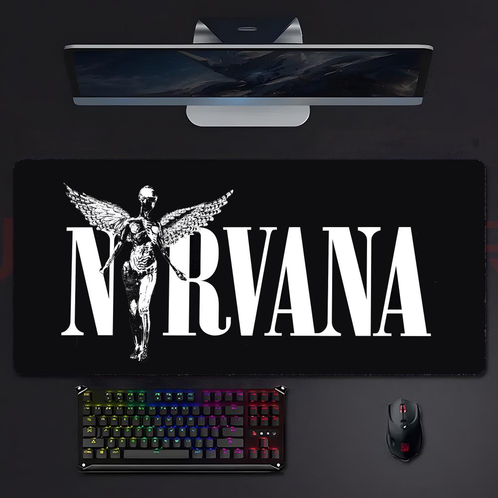 Classic Rock Band NNirvana Mouse Pad Large Gaming Mousepad With Stitched Edges Thickened Desk Mat Pc