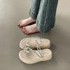 French One-word Slippers, Women's New Thick-bottomed Mops In the Summer of 2025, Foot-pinch Temperament, Sandals, Fairy, Trendy Outside Wear