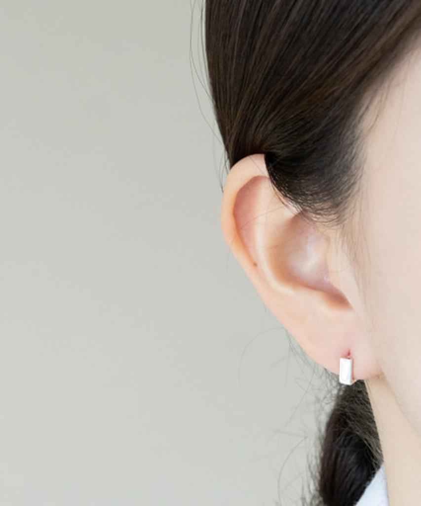 Серебряные серьги-кольца Alleun 925 пробы, квадратные, короткие, с застежкой-щелчком