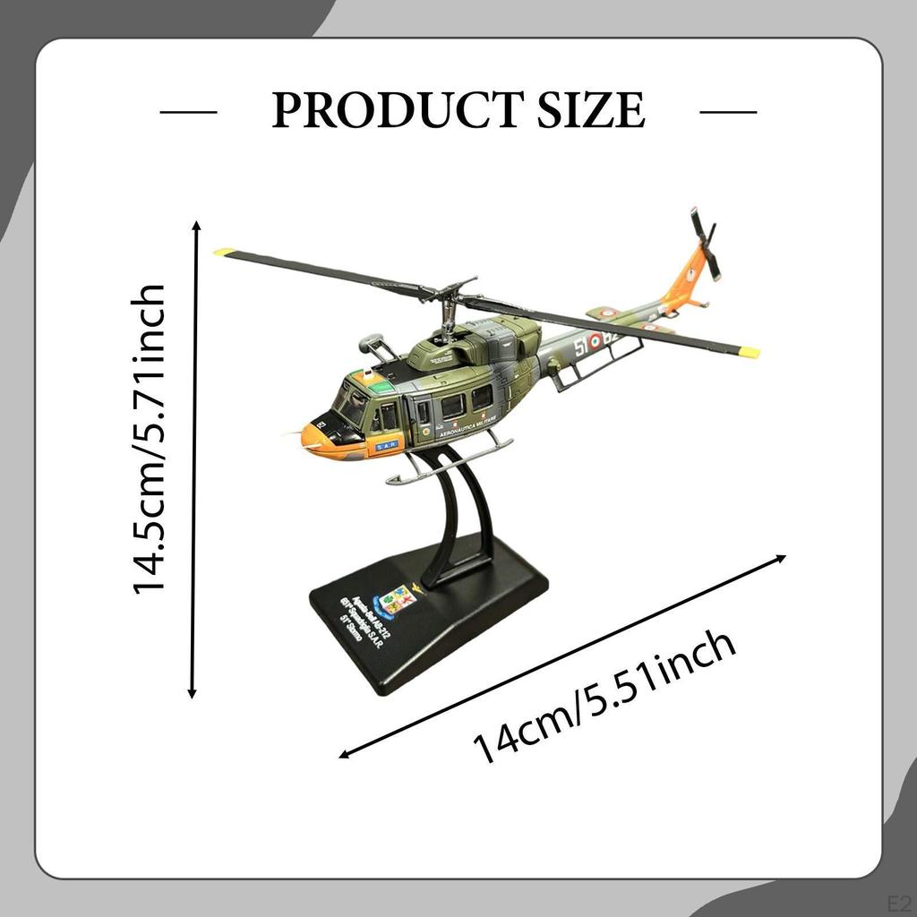 1/100 Diecast Helicopter Model Simulation Airplane Learning Toy Collection with Display Stand