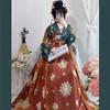Chinese Tang Dynasty Style Print Restored Hanfu One-piece Chest-length Skirt Suit For Women