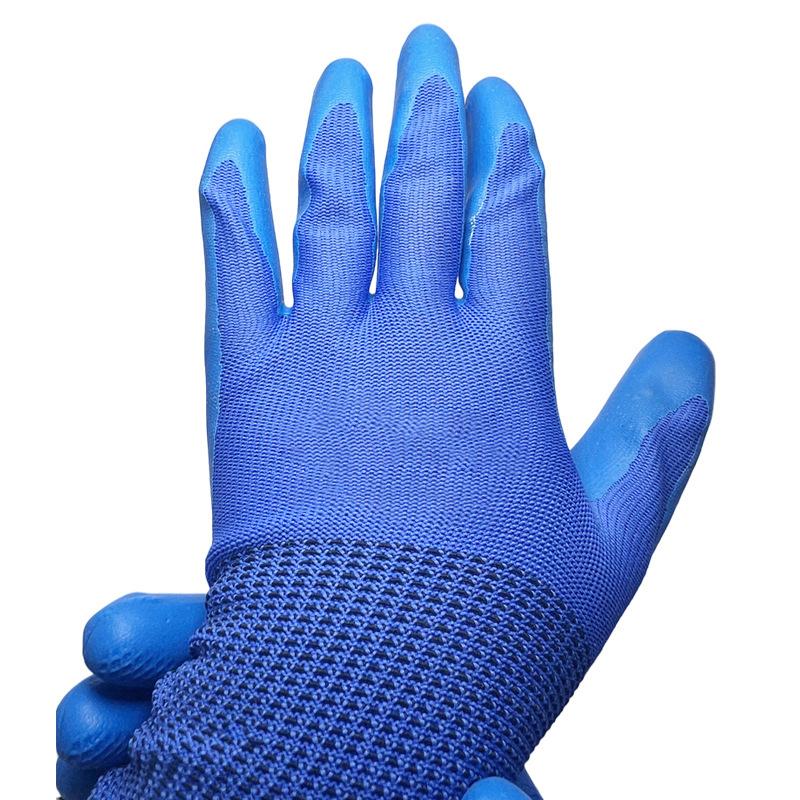1 Pair Professional Safety Supplies Embossed Latex Working Protective Glove Men Flexible Nylon Or Polyester Safety Work Gloves