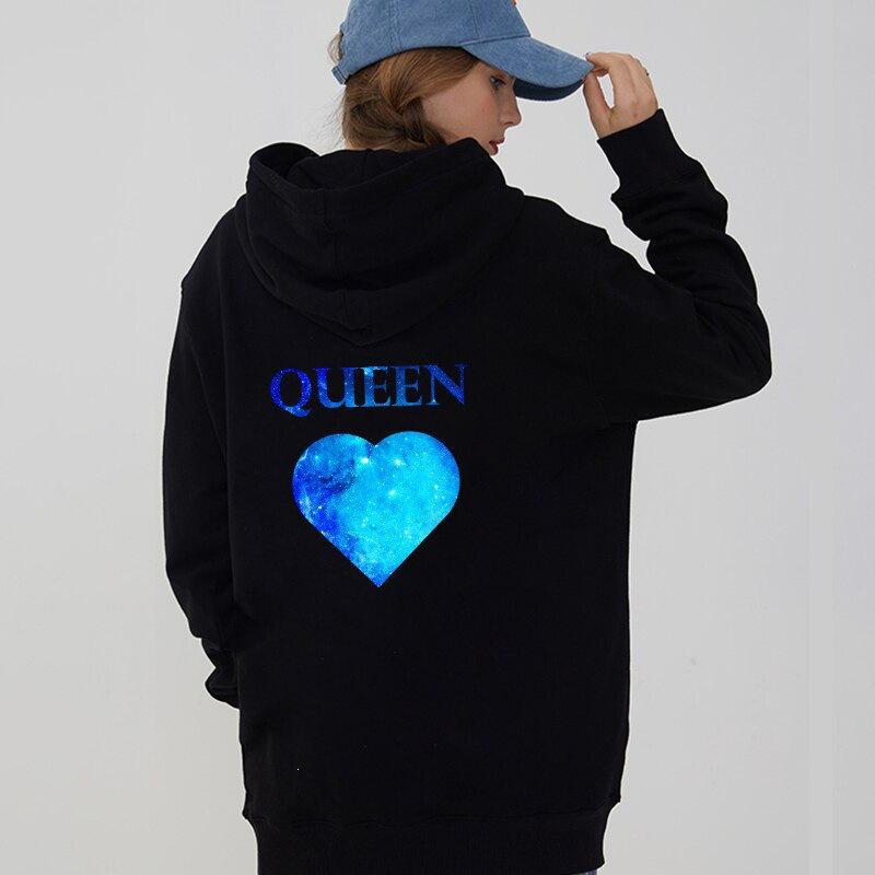 Серия KING QUEEN парные худи для влюбленных на День святого Валентина худи с капюшоном