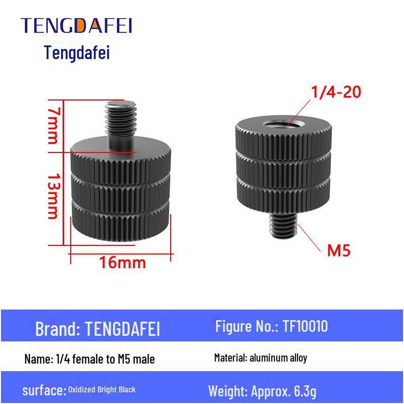 Адаптер для штатива с креплением на стойку для освещения и поворота камеры с резьбой 1/4" на 3/8" на M4/M5/M6/M8