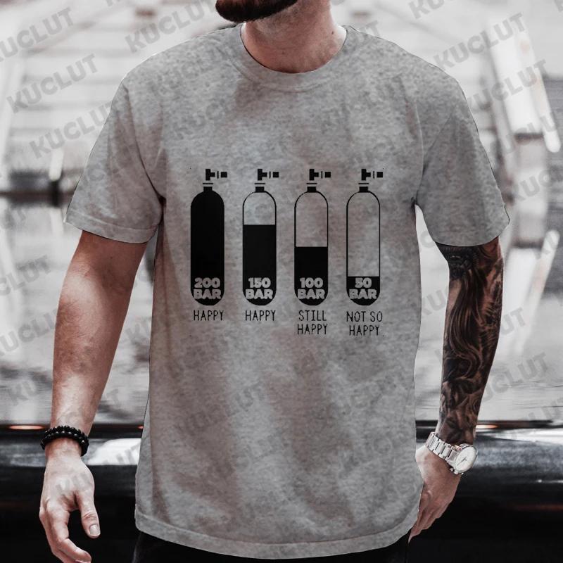 Diver 200 Bar Смешные футболки Мужские летние рубашки Harajuku с коротким рукавом Уличная одежда Топы свободного покроя Одежда для подводного плавания Мужская одежда