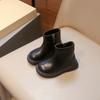 Winter Autumn Children Short Boots Girls  Leather Boots Boys Pure Color Autumn Boots Baby Warm Soft Cotton Shoes