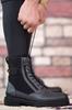 Men's Fashion Faux Leather Flat Heeled Booties Smoked Zipper Boots Shoes