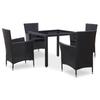 Day and Night - Day and Night Garden Dining Set 5 Pieces Black Synthetic Rattan