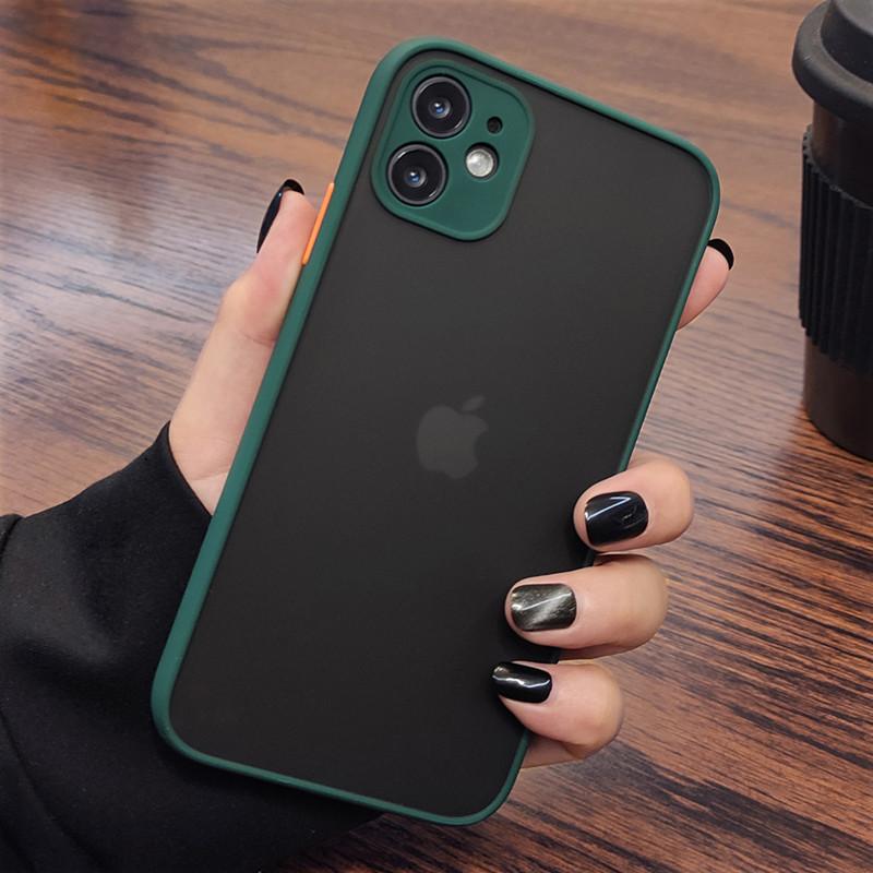Shockproof Silicone Bumper Phone Case For Apple iPhone 12 13 11 Pro Max Mini X XR XS Max Luxury Transparent Matte Cover