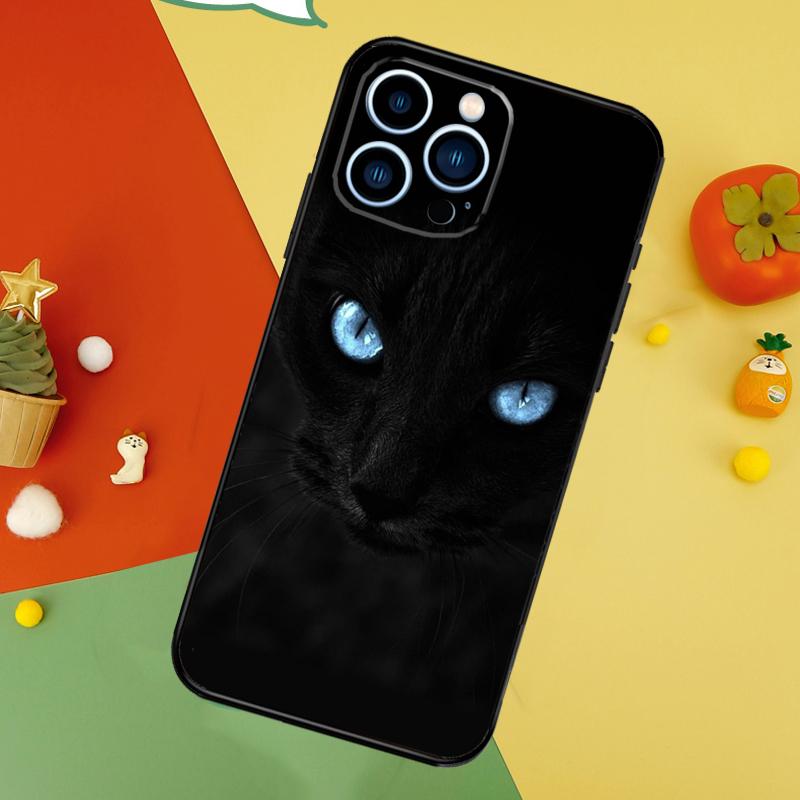 Черный кот с пристальным взглядом Чехол для телефона Для iPhone 17 Pro Max 16 15 14 13 12 11 Pro Max Plus 12 13 Mini 16e 17 Air Чехол