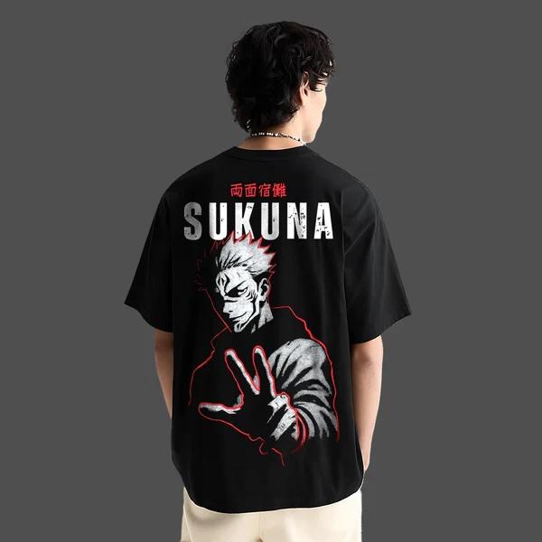 Аниме Jujutsu Kaisen Сукуна Большой Хлопковый Футболка Мужская и Женская Дышащая Высокое Качество Y2K Короткий Рукав Летняя Футболка