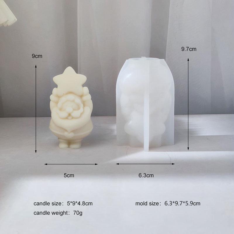 Cartoon Santa Claus Candle Silicone Mold Christmas Snowman Dwarf Elf Candle Soap Making Mold Diy Resin Gypsum Silicone Mold Gift