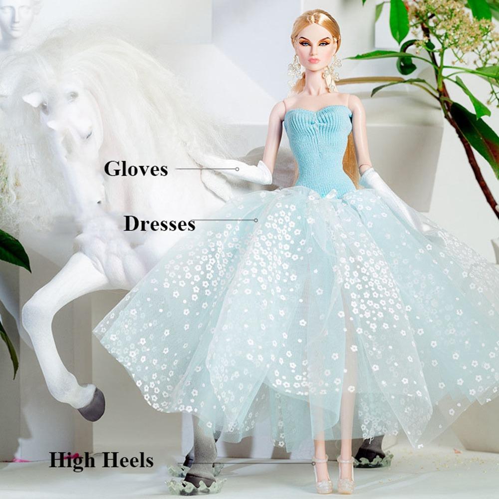 8 Styles Doll Supermodel Blue Dress Exquisite Wedding Dresses For 30cm Doll/for 1/6 BJD Dolls