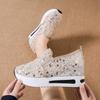 Large Size Mesh Casual Single Shoes Women's Summer Mesh Sequins Sports Casual Sandals Women