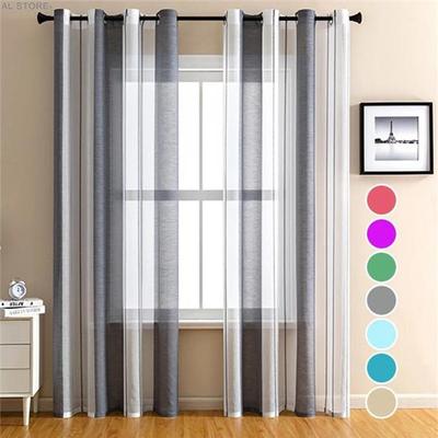 Полосатые прозрачные шторы для гостиной, спальни, тюлевые шторы, оконные тюль, полосатая вуаль, занавески, полуоконные жалюзи для дома, 1 шт.