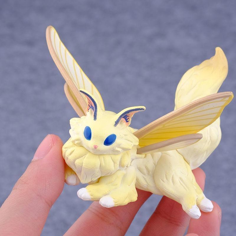 Kawaii Фигурка бабочка кошка шелкопряд мотылек кошка статуэтка сборка игрушки орнамент мультфильм ПВХ действие настольное украшение