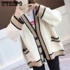 Spring and Autumn Women's Loose Medium Long Cardigan Sweater Lazy Style Sweater Cardigan