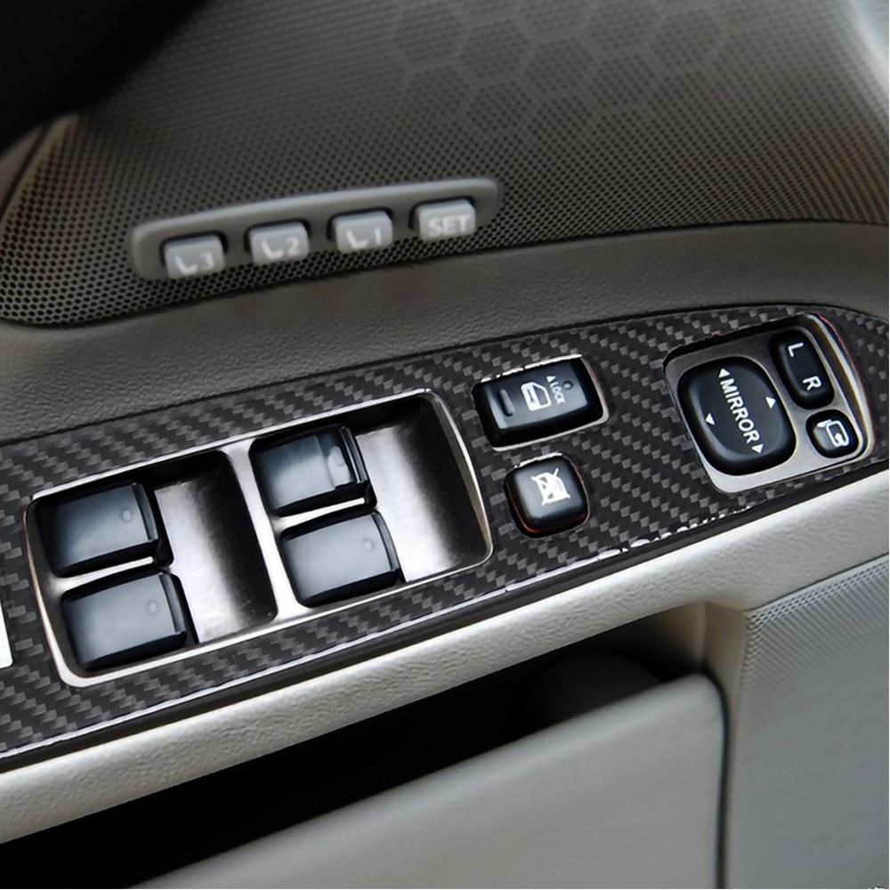 Накладка панели переключателя окна из углеродного волокна на левой стороне водителя для Lexus
