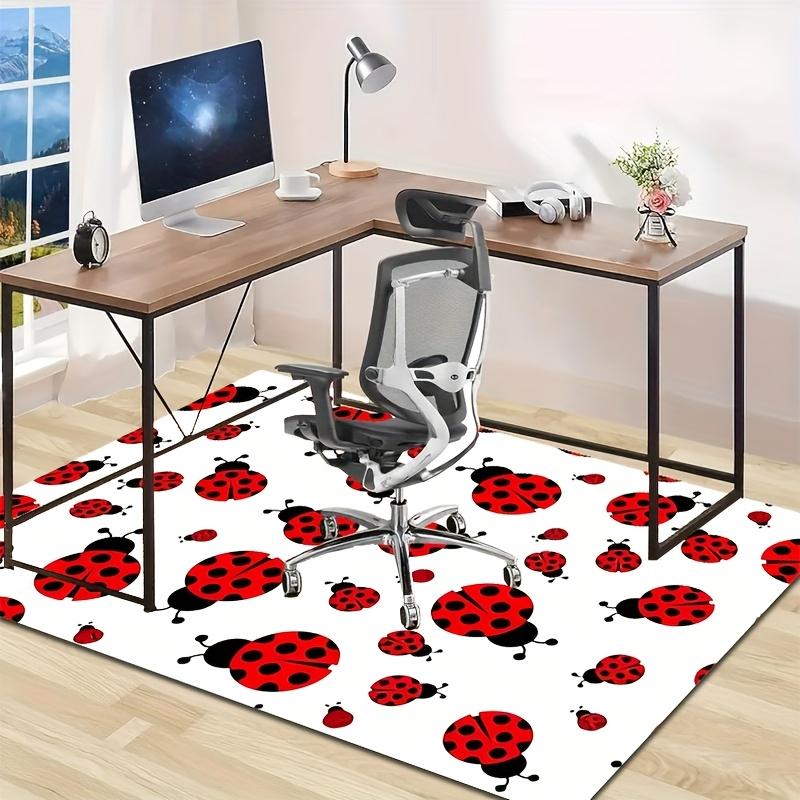 Crystal Velvet Seven Spots Ladybug Print Area Carpet Bedroom Living Room Home Decorative Floor Mat Anti-Slip Mat