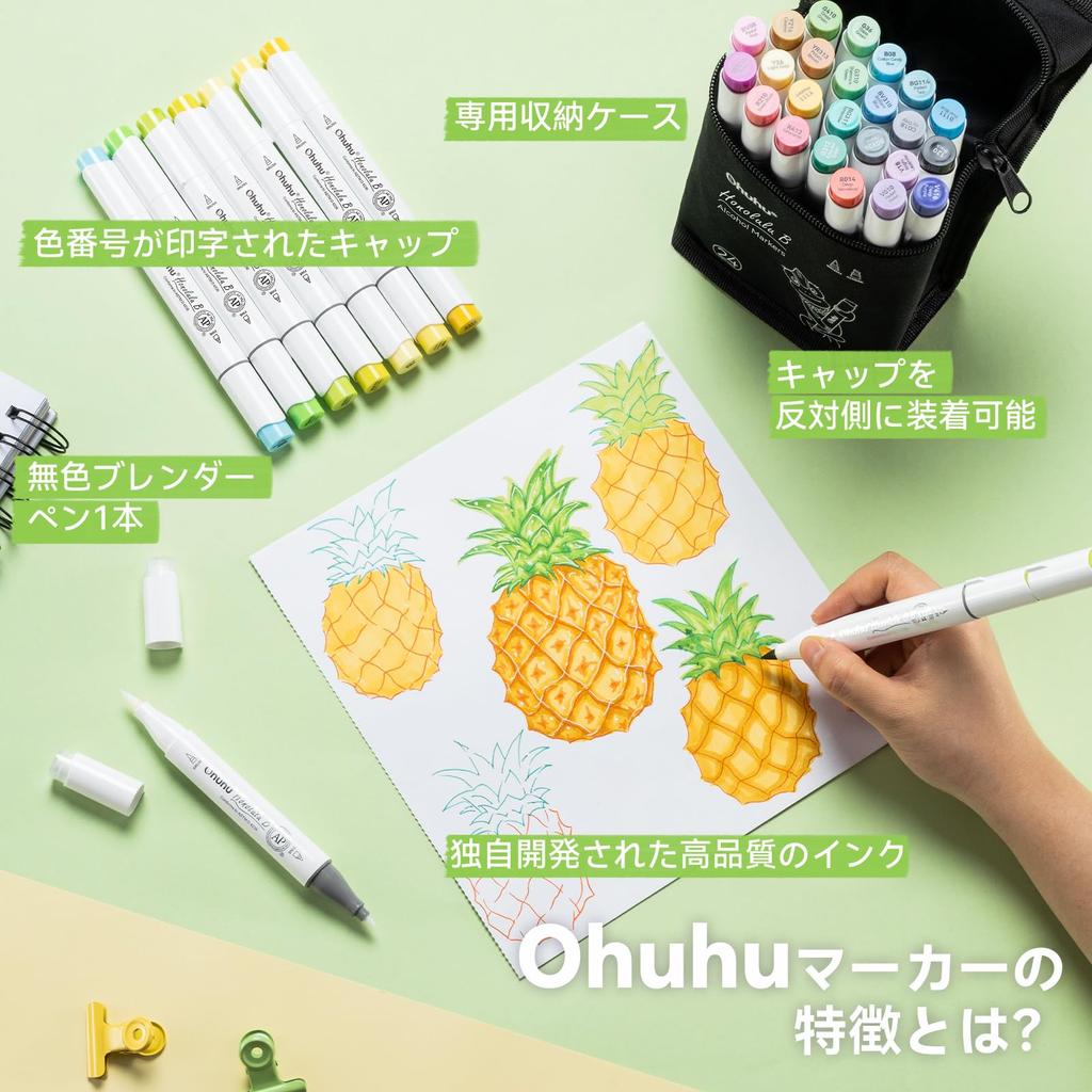 Маркеры Ohuhu 24 25 Иллюстрация Блендер Серия B Honolulu Ручки Кистевого Типа, Цвета, Ручки, Маркеры для Профессионального Использования, Кисть/Тонкий Наконечник, Ручка,
